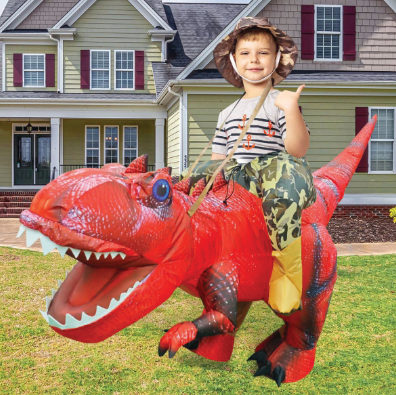 GOOSH Inflatable Dinosaur Costume for Kids Riding T Rex Funny Blow Up Boys Girls Costume for Halloween Fancy Party Cosplay