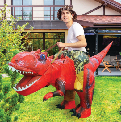GOOSH Inflatable Dinosaur Costume for Kids Riding T Rex Funny Blow Up Boys Girls Costume for Halloween Fancy Party Cosplay