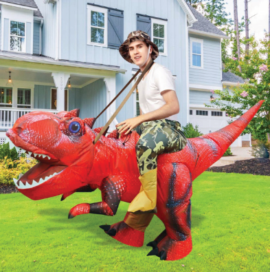 GOOSH Inflatable Dinosaur Costume for Kids Riding T Rex Funny Blow Up Boys Girls Costume for Halloween Fancy Party Cosplay