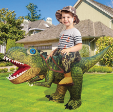 Load image into Gallery viewer, GOOSH Inflatable Costume for Adults and Children, Halloween Costumes Men Women Green Dinosaur Rider
