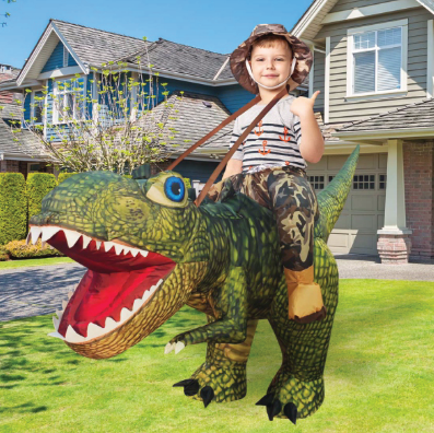 GOOSH Inflatable Dinosaur Costume Kids Halloween Blow up Costumes for Boys Girls Riding Diplodocus Air Costume for Party