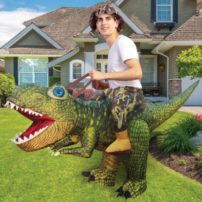 GOOSH Inflatable Dinosaur Costume Kids Halloween Blow up Costumes for Boys Girls Riding Diplodocus Air Costume for Party