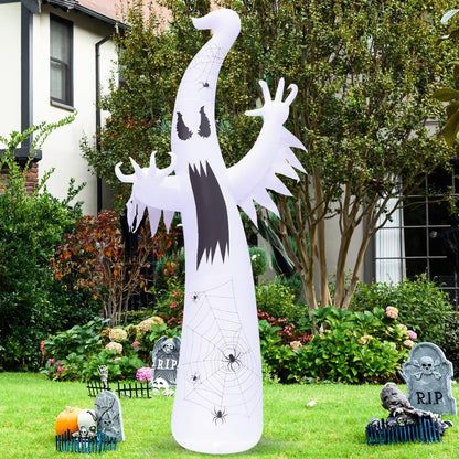 GOOSH 12 FT Halloween Inflatables Ghost Outdoor Decorations Blow Up Yard Giant Towering Terrible Spooky Flame Lamp Ghost with Built-in LEDs for Garden Lawn Indoor Party Decor