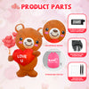 GOOSH Valentines Day Inflatables Bear 4 FT with Love Heart Outdoor Decorations with Built-in LEDs, Valentine's Day Blow Up Yard Decoration for Holiday Party Indoor Outdoor Yard Garden Lawn #90016