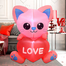 Load image into Gallery viewer, GOOSH Valentines Day Inflatables Cat 4 FT with Love Heart Outdoor Decorations with Built-in LEDs, Valentine&#39;s Day Blow Up Yard Decoration for Holiday Party Indoor Outdoor Yard Garden Lawn #90019
