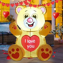 Load image into Gallery viewer, GOOSH Valentines Day Inflatables Bear 3.4 FT with Love Heart Outdoor Decorations with Built-in LEDs, Valentine&#39;s Day Blow Up Yard Decoration for Holiday Party Indoor Outdoor Yard Garden Lawn #90021
