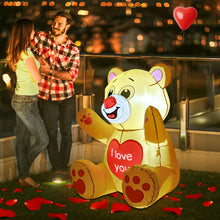 Load image into Gallery viewer, GOOSH Valentines Day Inflatables Bear 3.4 FT with Love Heart Outdoor Decorations with Built-in LEDs, Valentine&#39;s Day Blow Up Yard Decoration for Holiday Party Indoor Outdoor Yard Garden Lawn #90021
