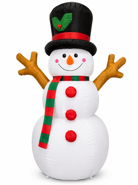 GOOSH 5 Ft Inflatable Snowman Christmas Outdoor Decoration Blow Up Snowman Christmas Yard Decoration with Branch Hand Blow Up Holiday Indoor Outdoor Party Garden Yard Decorations