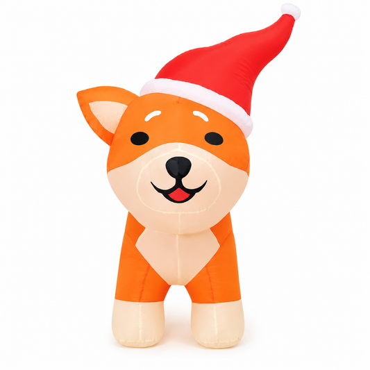 GOOSH 4FT Christmas Inflatables Outdoor Decorations Blow Up Dog Built-in LEDs for Christmas Indoor Outdoor Yard Lawn Garden Decorations