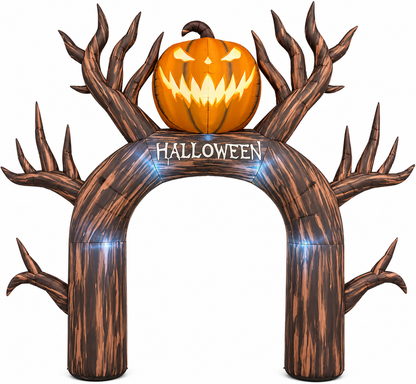 GOOSH 12FT Inflatable Halloween Arch with Pumpkin – Light-Up Yard Decoration