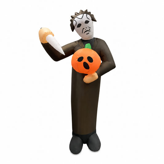 GOOSH 6ft Light-Up Inflatable Pumpkin Killer Halloween Yard Decoration