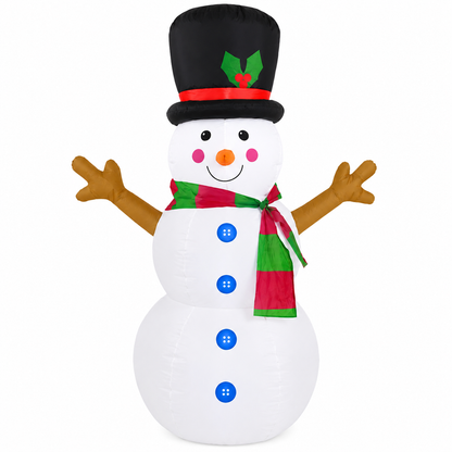 GOOSH 4 FT Height Christmas Inflatable Outdoor Snowman with Top Hat, Blow Up Yard Decoration Clearance with LED Lights Built-in for Holiday/Party/Xmas/Yard/Garden