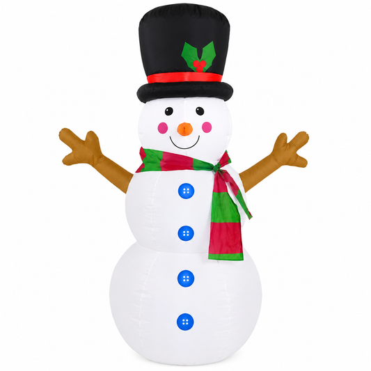 GOOSH 4 FT Height Christmas Inflatable Outdoor Snowman with Top Hat, Blow Up Yard Decoration Clearance with LED Lights Built-in for Holiday/Party/Xmas/Yard/Garden