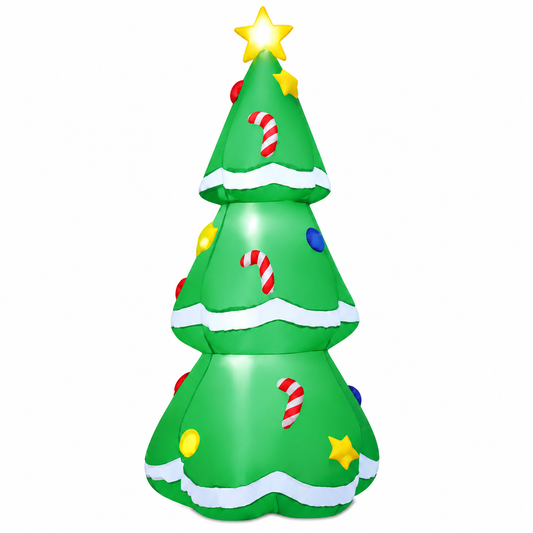 GOOSH 5ft Light-Up Inflatable Christmas Tree Yard Decoration