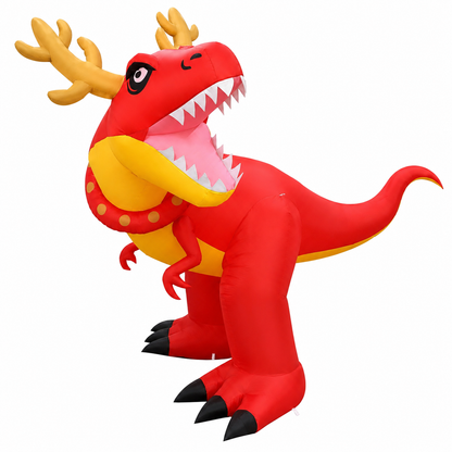GOOSH 6.2ft Christmas Inflatables Outdoor Decorations, Blow Up Antlers Dinosaur Inflatable with Built-in LEDs for Christmas Indoor Outdoor Yard Lawn Garden Decorations #27249