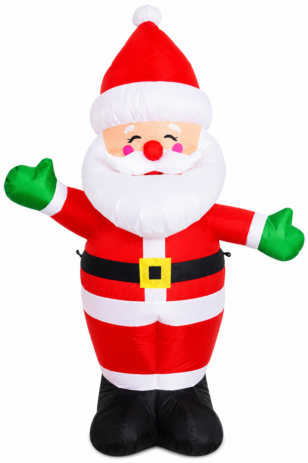 GOOSH 5 FT Christmas Inflatable Outdoor Smiley Santa Claus, Blow Up Yard Decoration Clearance with LED Lights Built-in for Holiday/Party/Xmas/Yard/Garden