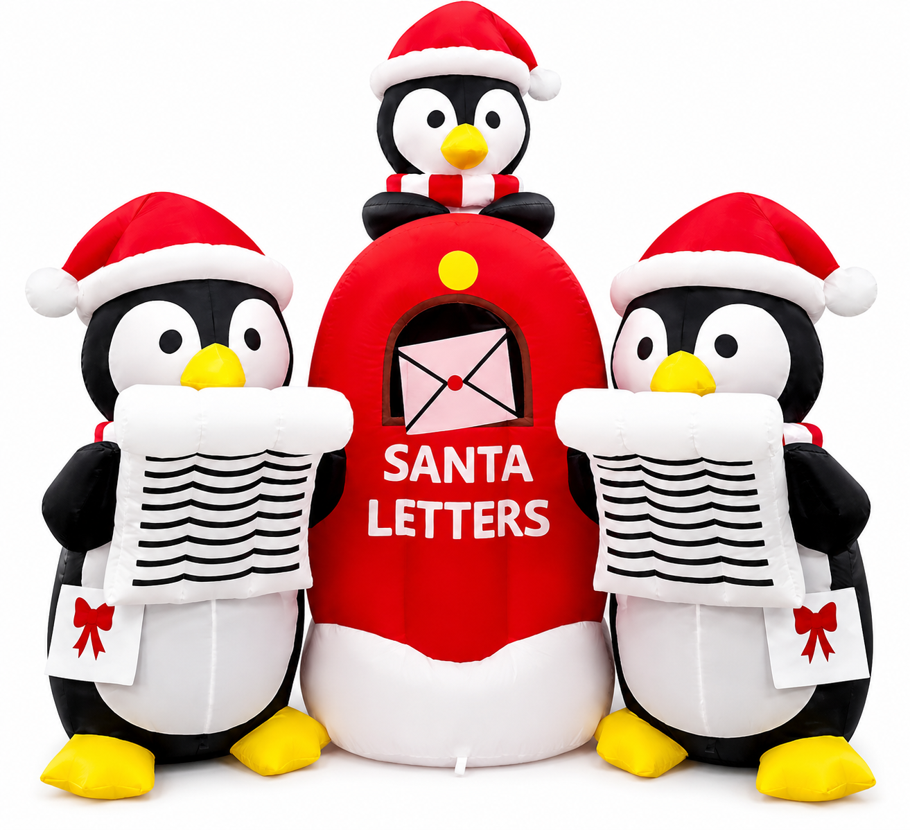GOOSH 6.5FT Christmas Penguin Mailbox Inflatable Outdoor Yard Decoration
