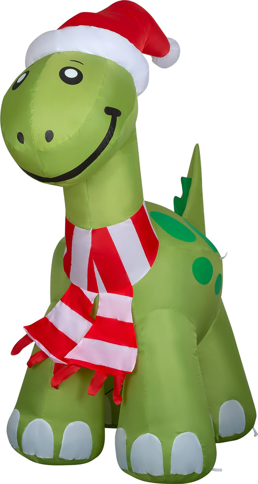 GOOSH 6.2ft Christmas Inflatables Outdoor Decorations, Blow Up Dinosaur Inflatable with Built-in LEDs for Christmas Indoor Outdoor Yard Lawn Garden Decorations