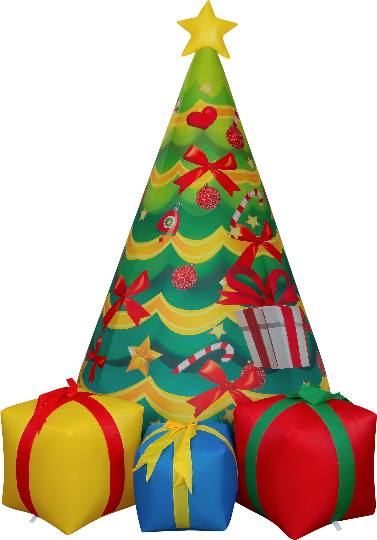 GOOSH 7 FT Christmas Inflatables Tree Outdoor Decorations Blow Up Yard 3 Present Boxes with Built-in LEDs for Indoor Party Garden Lawn Decor