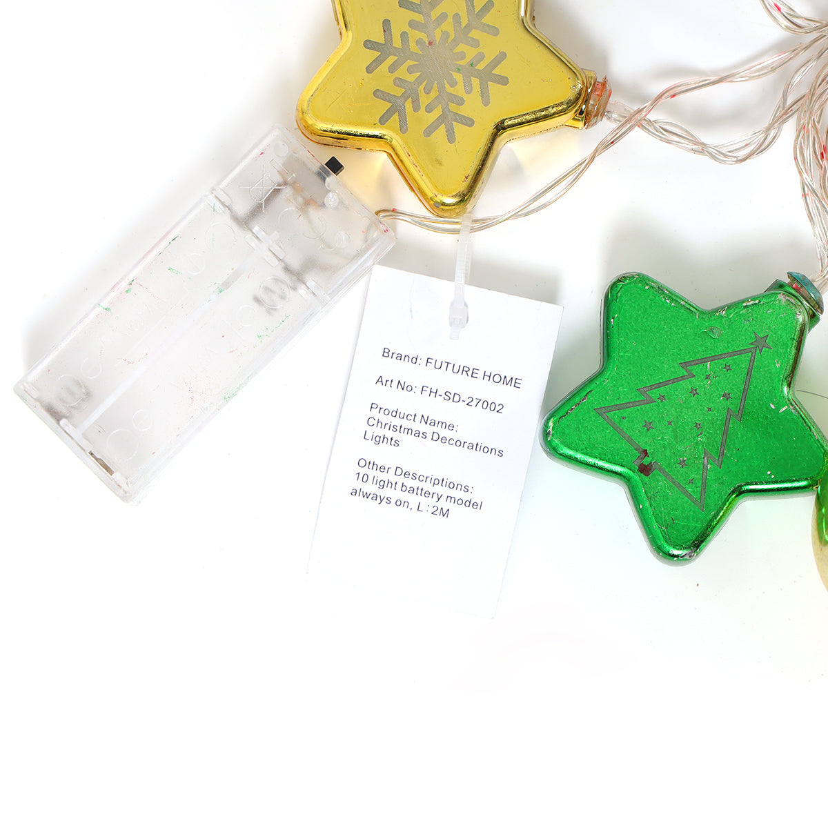 FUTURE HOME Christmas Decorations Lights for festive decoration-– Battery Powered String Lights, Christmas Baubles Ornaments for Wall Xmas Tree, Home & Holiday Decor, Balcony Party Ornaments