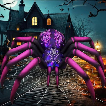 GOOSH 9FT Inflatable Halloween Spider – Light-Up Creepy Yard Decoration