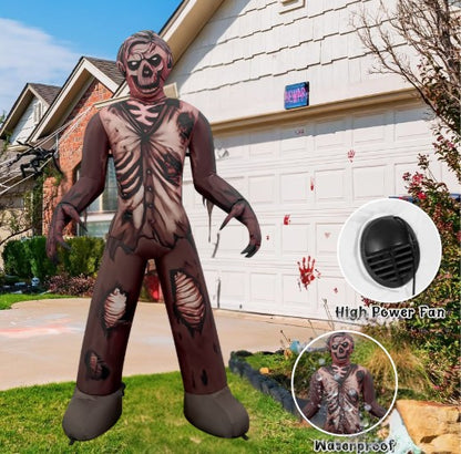 GOOSH 6FT Inflatable Zombie Skeleton – Light-Up Halloween Yard Decoration