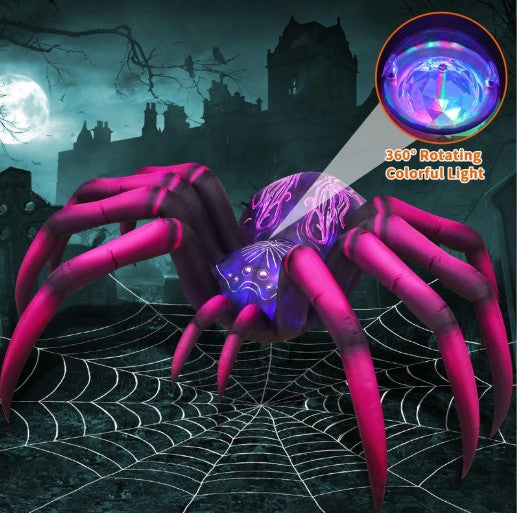 GOOSH 9FT Inflatable Halloween Spider – Light-Up Creepy Yard Decoration