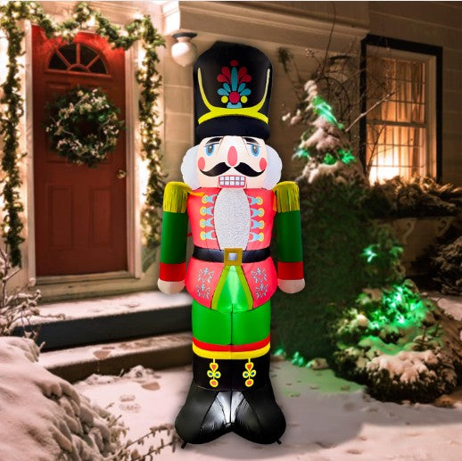 GOOSH 7FT Christmas Nutcracker Inflatable with LED Lights for Outdoor Yard Décor