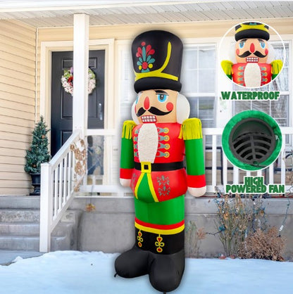 GOOSH 7FT Christmas Nutcracker Inflatable with LED Lights for Outdoor Yard Décor