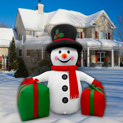 GOOSH 6FT Christmas Snowman Inflatable with Gift Boxes Outdoor Yard Decoration
