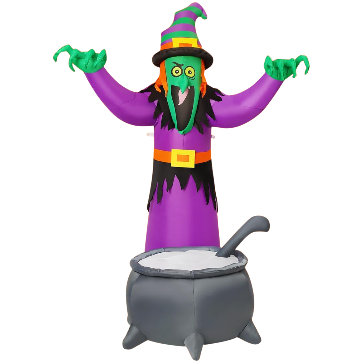 GOOSH 6FT Halloween Inflatables Animated Witch Waving Hands Blow Up Outdoor Yard Decorations Garden Lawn Decor
