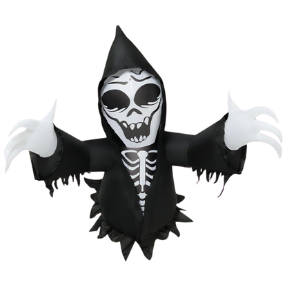 GOOSH 4.2 FT Halloween Inflatables Grim Reaper Broke Out from Window Outdoor Decorations Blow Up with Built-in LEDs for Halloween Party Indoor, Outdoor, Yard, Garden Decor