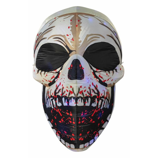 GOOSH 4 FT Halloween Inflatables Skull Outdoor Decorations Blow Up Yard Scary Colorful Dimming Skull with Built-in Magic LEDs for Garden Lawn Indoor Party Decor