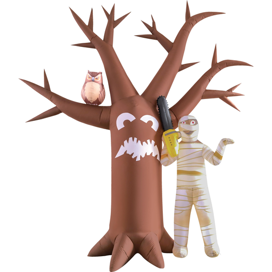 GOOSH 12 FT Halloween Inflatables Dead Tree with Mummy Outdoor Decorations Dead Tree Blow Up Yard Mummy Inflatables Holiday Inflatables for Outdoor Yard Garden Lawn Decor