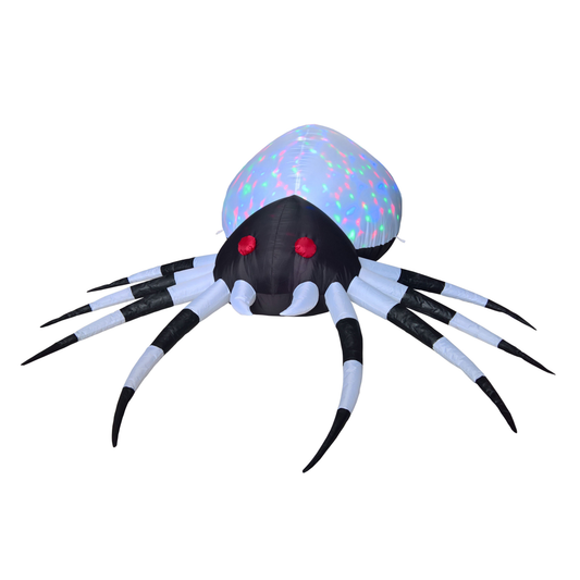 GOOSH 6 FT Height Halloween Inflatables Outdoor Spider with Magic Light, Blow Up Yard Decoration with LED Lights Built-in for Holiday/Party/Yard/Garden