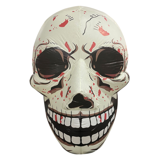 GOOSH 3.6 FT Halloween Inflatables Skull Outdoor Decorations Blow Up Yard Scary Colorful Skeleton Skull with Built-in Changeable LEDs for Garden Lawn Indoor Party Decor