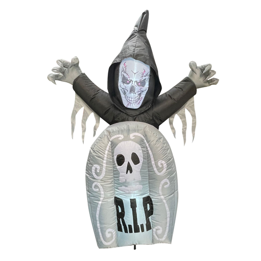 GOOSH 5.3 FT Halloween Inflatables Ghost Tombstone Outdoor Decorations,Blow ups Scary Halloween Inflatable with Built-in LED Light for Party Indoor Yard Lawn Decor