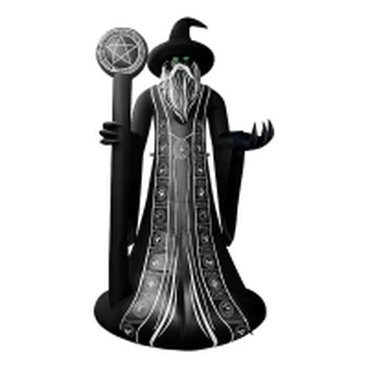 GOOSH 8.5FT Inflatable Wizard with Staff – Light-Up Halloween Yard Decoration