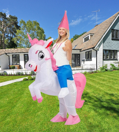 GOOSH Inflatable Unicorn Costume for Adult Halloween Costume Women Man Funny Blow up Costume for Halloween Party Cosplay