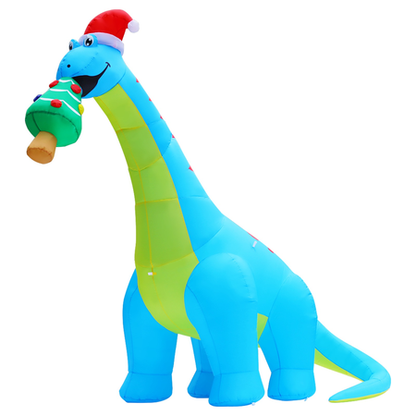 GOOSH 10ft Christmas Inflatables Outdoor Decorations, Blow Up Dinosaur Christmas Tree Inflatable with Built-in LEDs for Christmas Indoor Outdoor Yard Lawn Garden Decorations