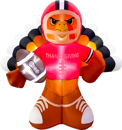 GOOSH 6FT Thanksgiving Turkey Football Inflatable with LED Lights