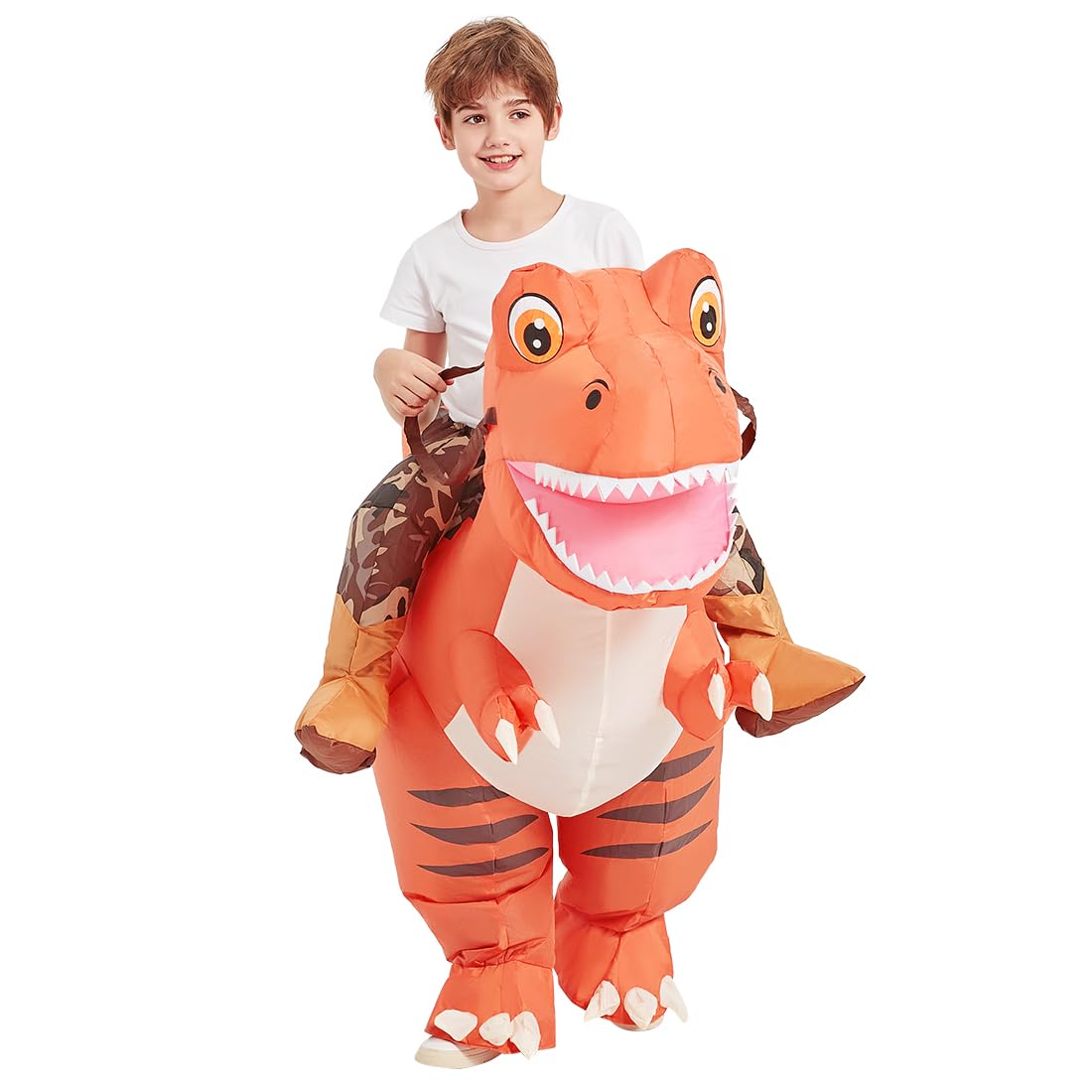 GOOSH Inflatable Dinosaur Costume Halloween Blow up Costumes for Boys Girls Funny Riding T Rex Air Costume for Party Cosplay