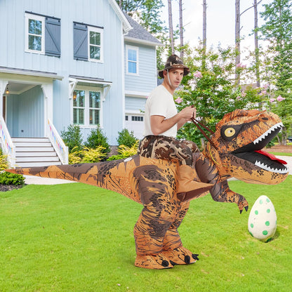 GOOSH Inflatable Dinosaur Costume – Fun T-Rex Outfit for Kids & Adults, Perfect for Halloween, Parties, and Cosplay