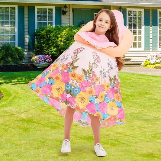 GOOSH Inflatable Headless Costume for Kids Halloween Dresses Costume Girls 48IN Funny Blow up Costume for Halloween Party Cosplay