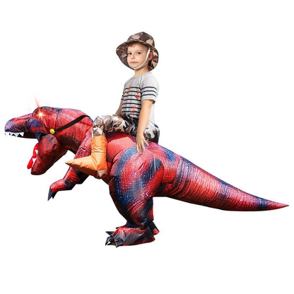GOOSH Inflatable Dinosaur Costume Kids Halloween Blow up Costumes for Boys Girls Funny Riding T Rex Air Costume for Party Cosplay