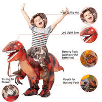 GOOSH Inflatable Costume for Adults and Children, Halloween Costumes Men Women Dinosaur Rider, Blow Up Costume for Unisex Godzilla Toy