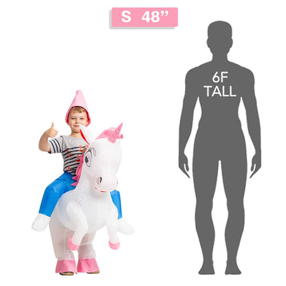 GOOSH Inflatable Unicorn Costume for Kids Halloween Costumes Boys Girls Funny Blow up Costume for Halloween Party Cosplay