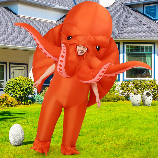 GOOSH Inflatable Octopus Costume for Adult Halloween Costume Women Man Funny Blow up Costume for Halloween Party Cosplay