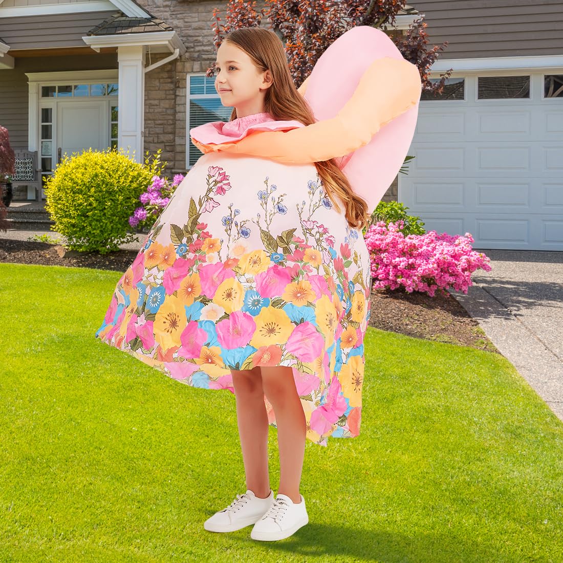 GOOSH Inflatable Headless Costume for Kids Halloween Dresses Costume Girls 48IN Funny Blow up Costume for Halloween Party Cosplay