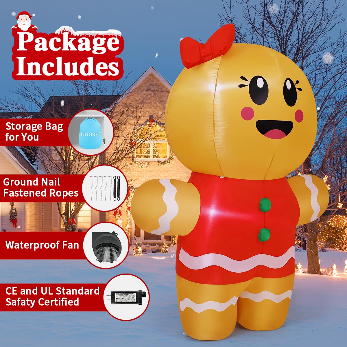 Inflatable Gingerbread Rv GOOSH 6.7 FT Christmas Inflatables Gingerbread Outdoor Decorations Blo